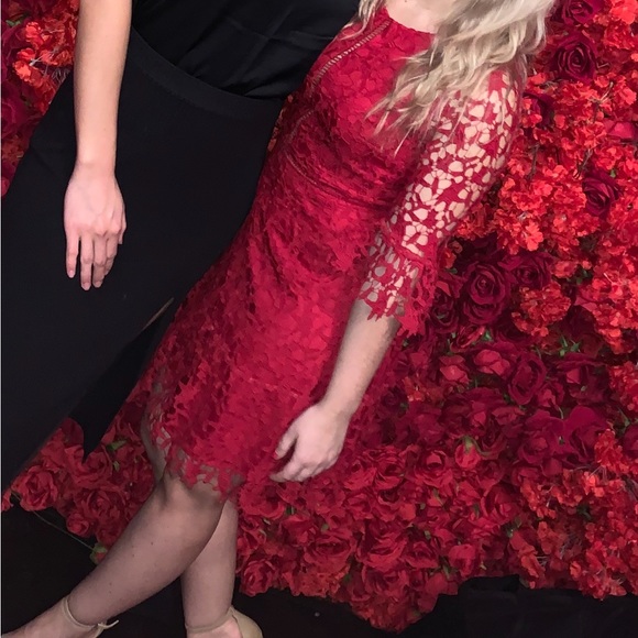 Lulus Red Lace Dress - Picture 2 of 4